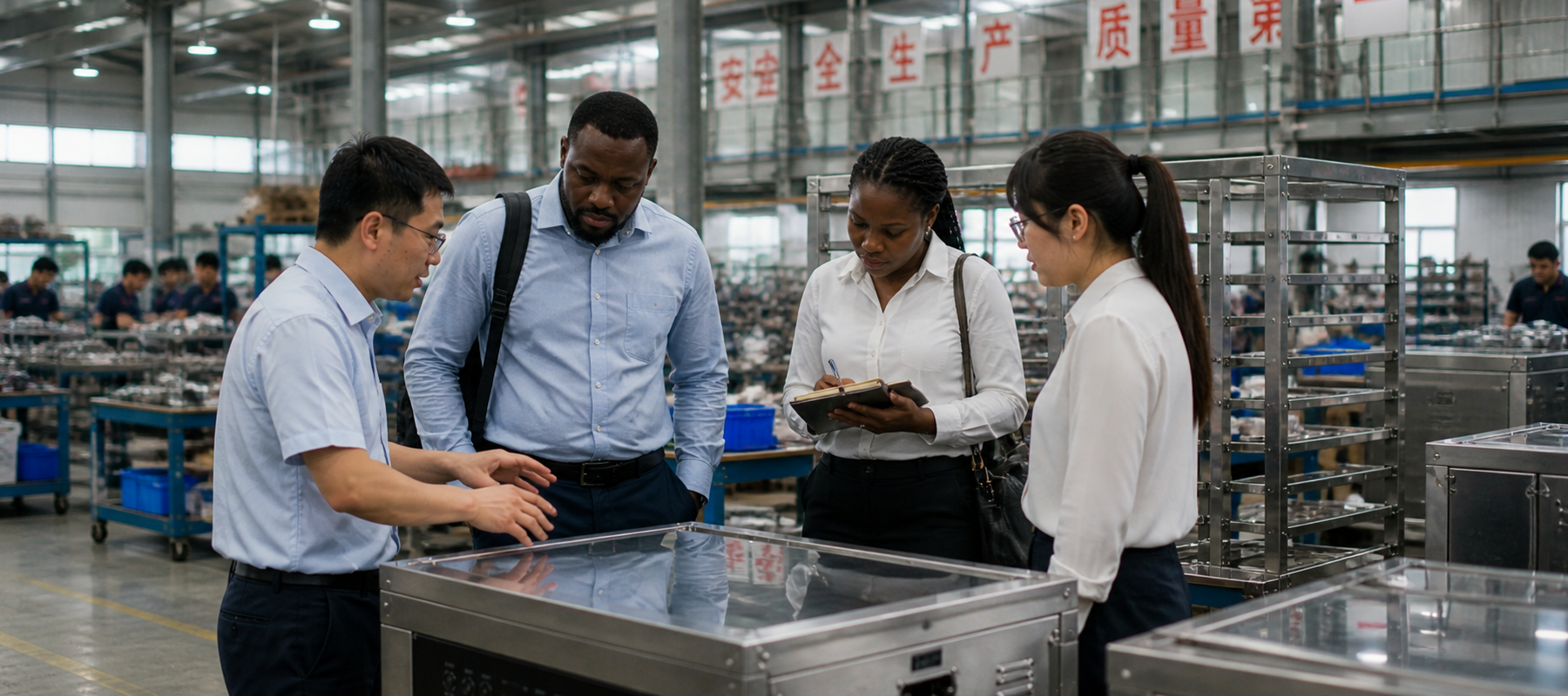 American guests visited a food dehydrator factory to discuss cooperation.