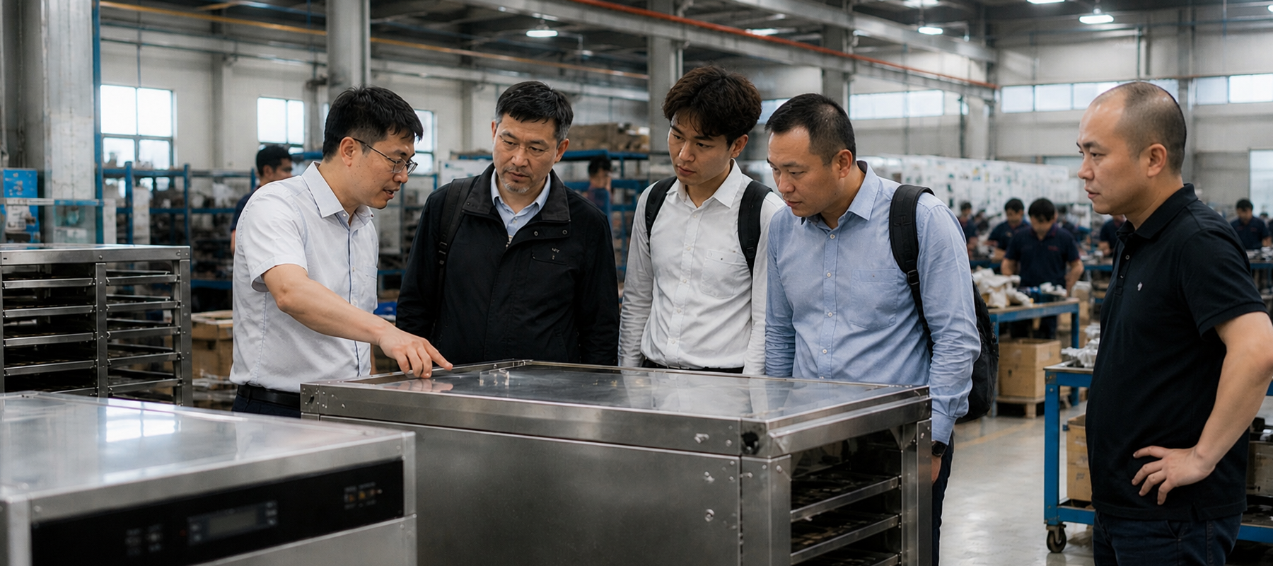 Malaysian guests visited the food dehydrator factory to discuss cooperation.