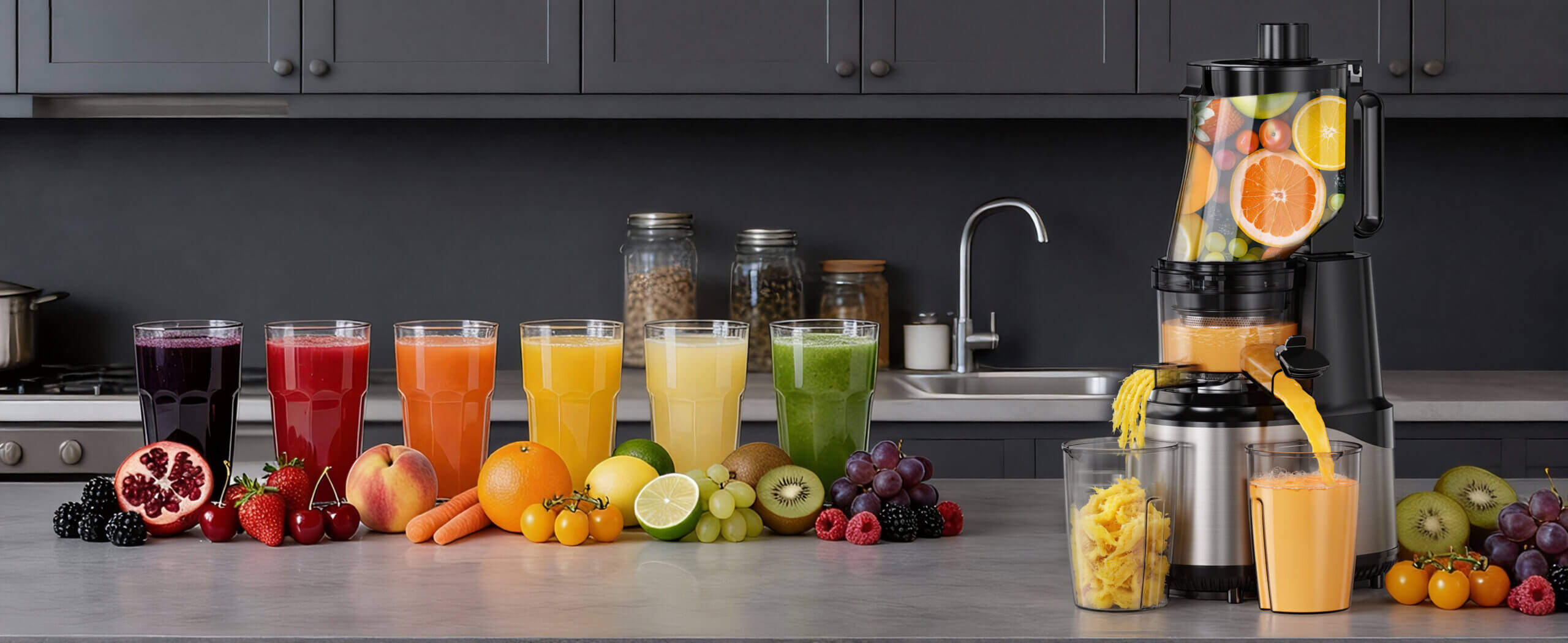 Slow juicer function demonstration