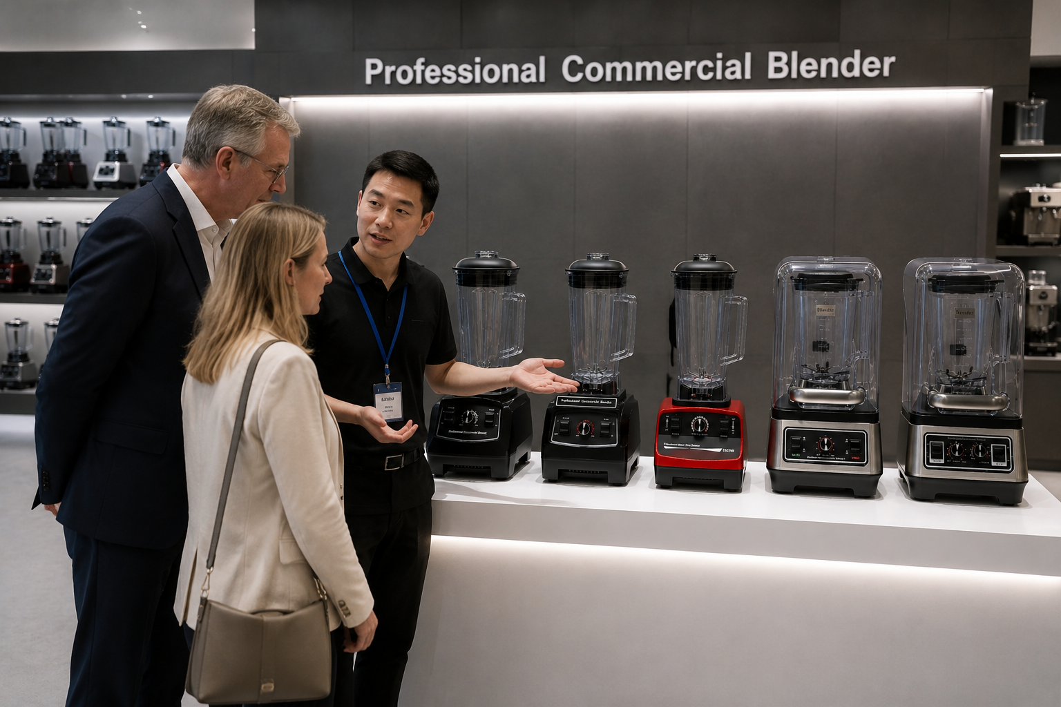 Customers place orders at the commercial blender factory 3