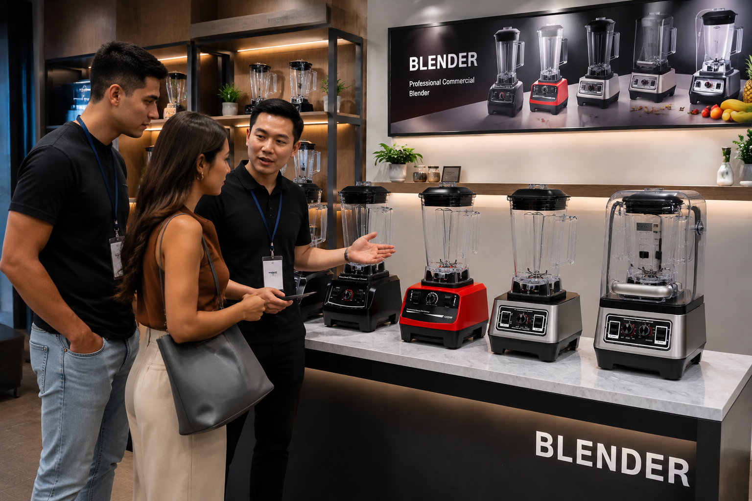 Customers place orders at the commercial blender factory 4