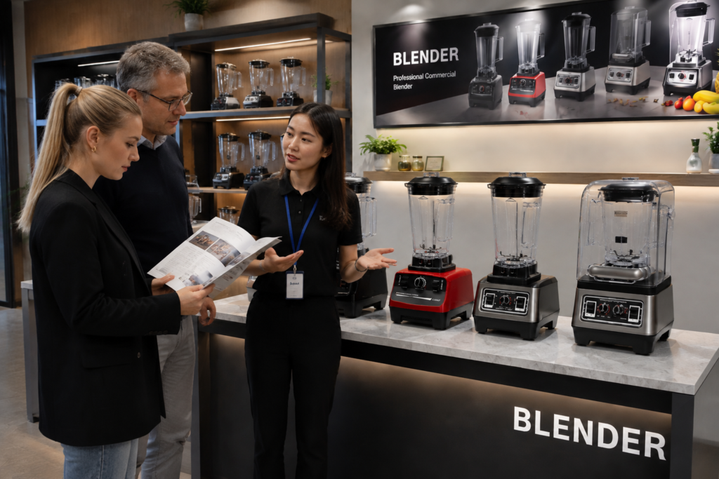 A Complete Guide for Australian Buyers Sourcing Commercial Blenders from China: Key Concerns, Local Requirements & Supplier Selection Criteria 1 Customers place orders at the commercial blender factory 7